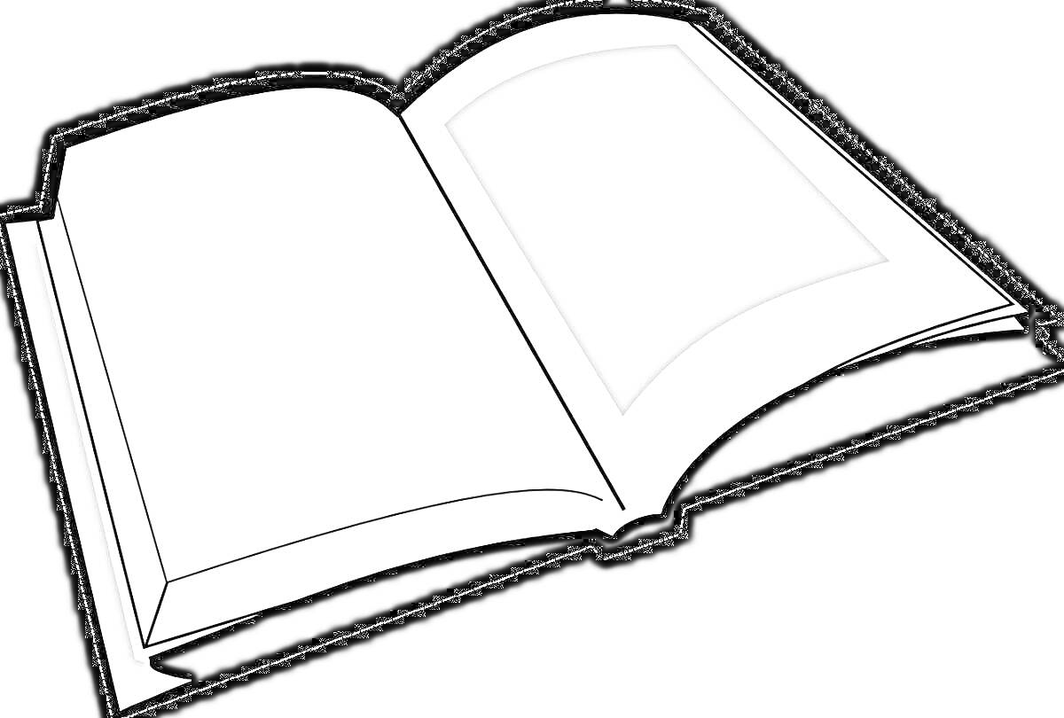 Раскраска Открытая книга с пустыми страницами