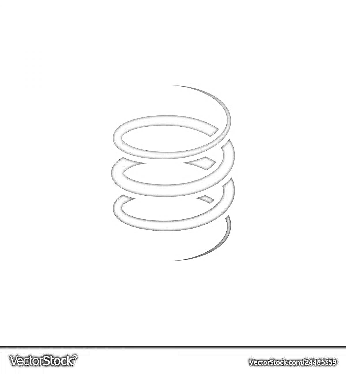 Раскраска Пружинка в виде спирали на белом фоне