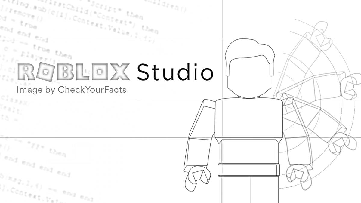 Раскраска Чертеж героя Roblox на фоне кода