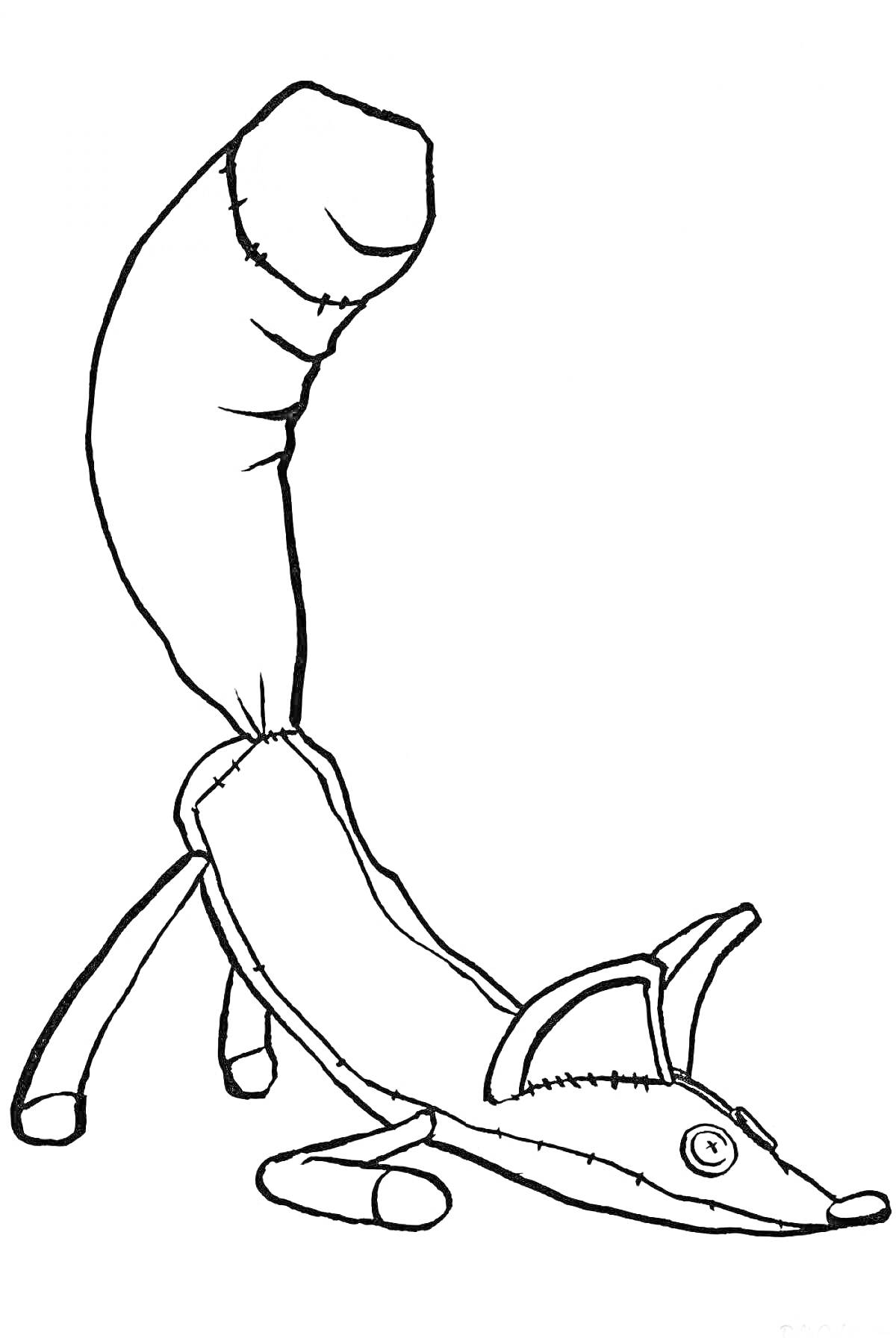 Раскраска Лиса с длинным хвостом