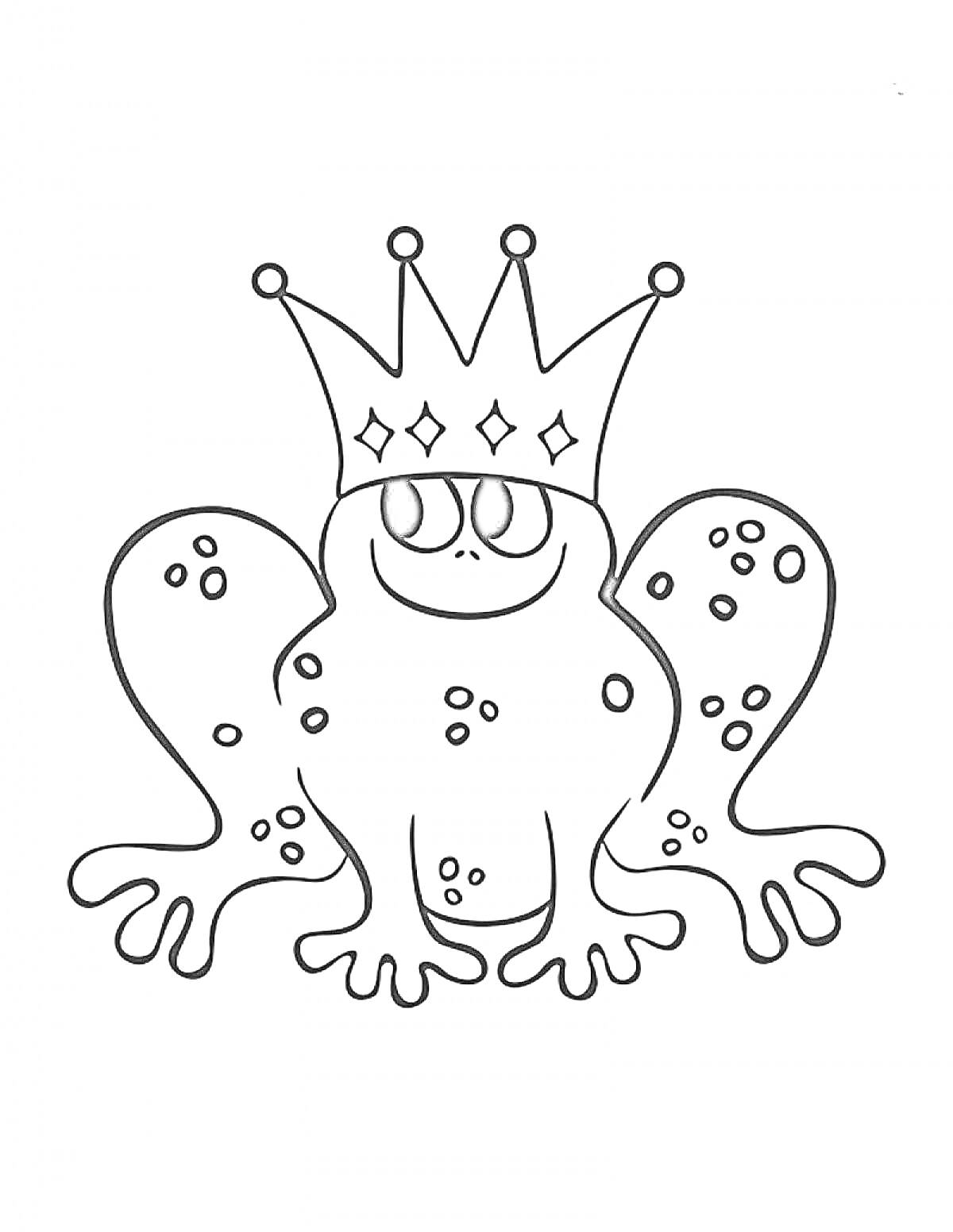 Раскраска Лягушка с короной
