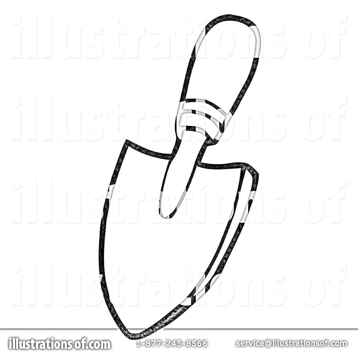 Раскраска Лопатка садовая с заостренным концом и рукояткой