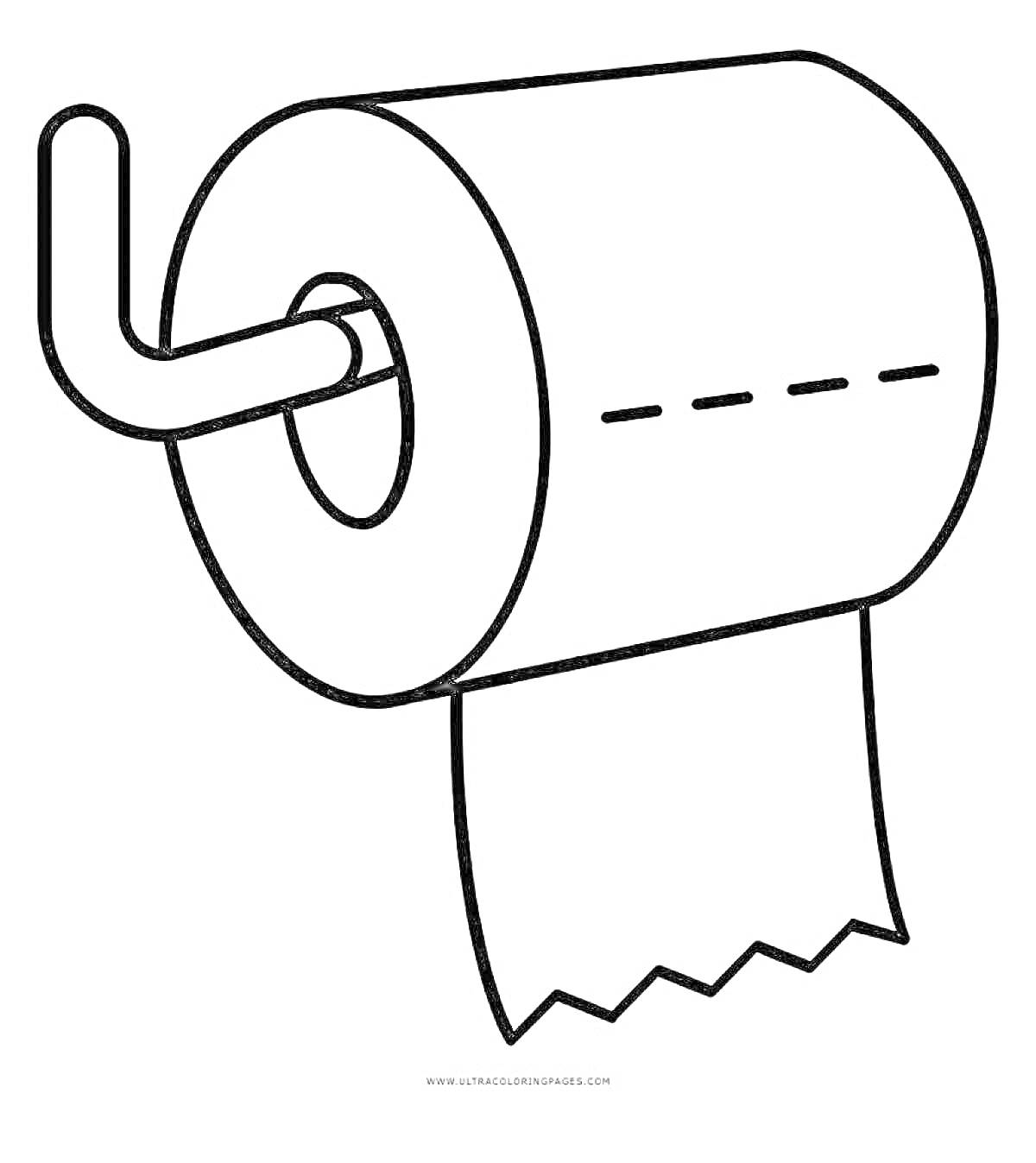 Раскраска Рулон туалетной бумаги на держателе