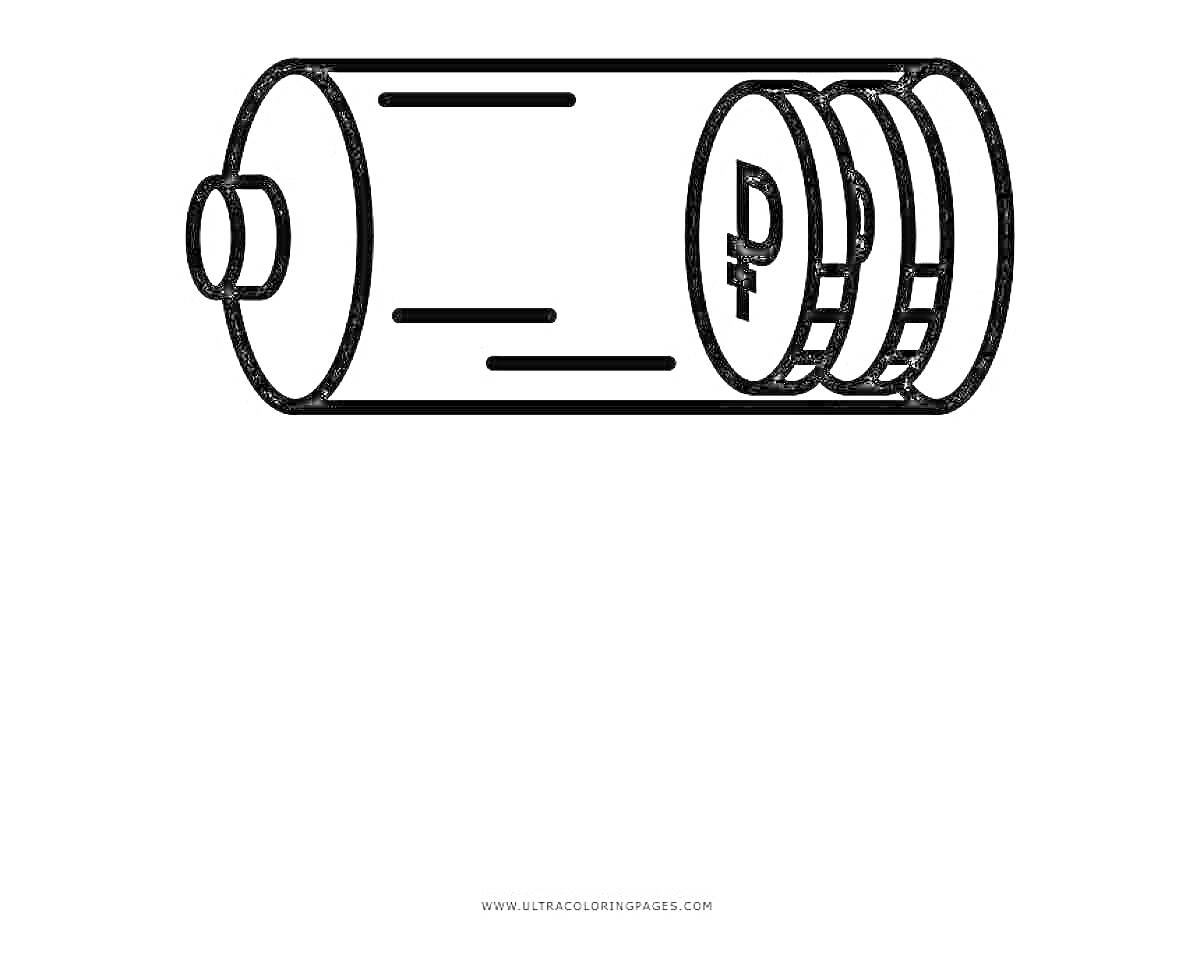 Раскраска Батарейка с монетами