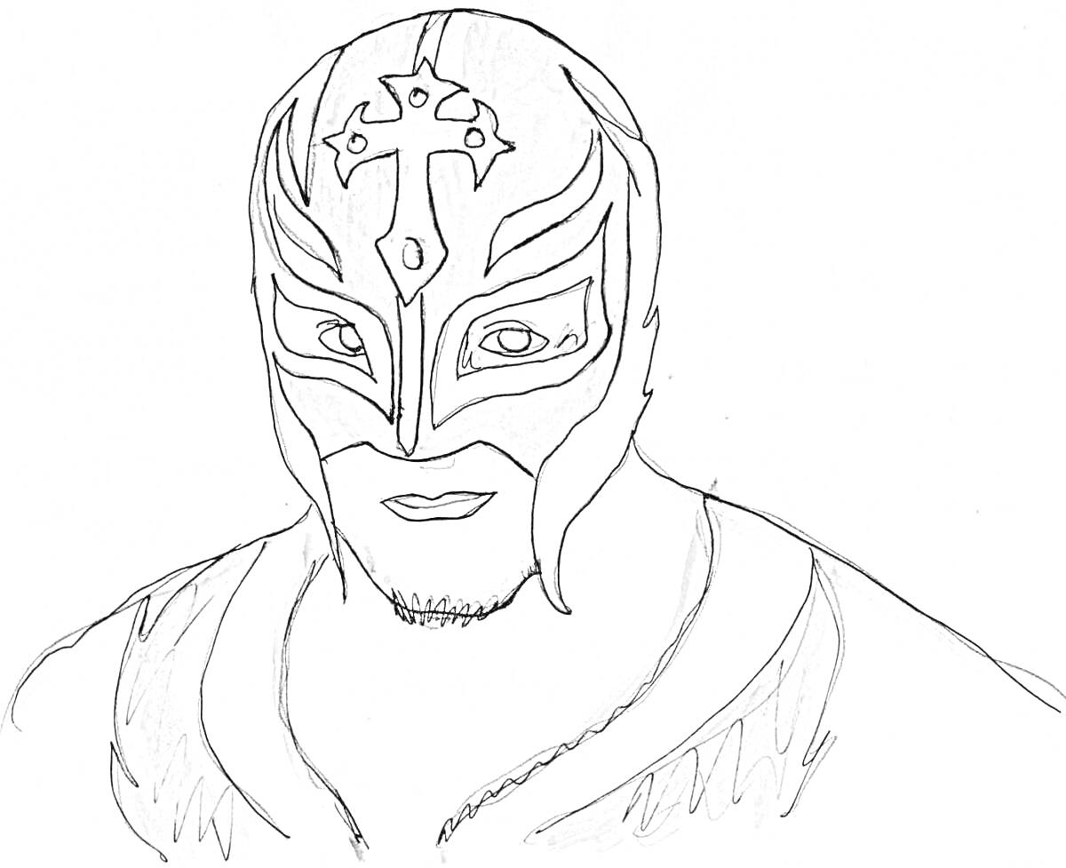 На раскраске изображено: Мужчина, Маска, Лицо, Глаза, Борода