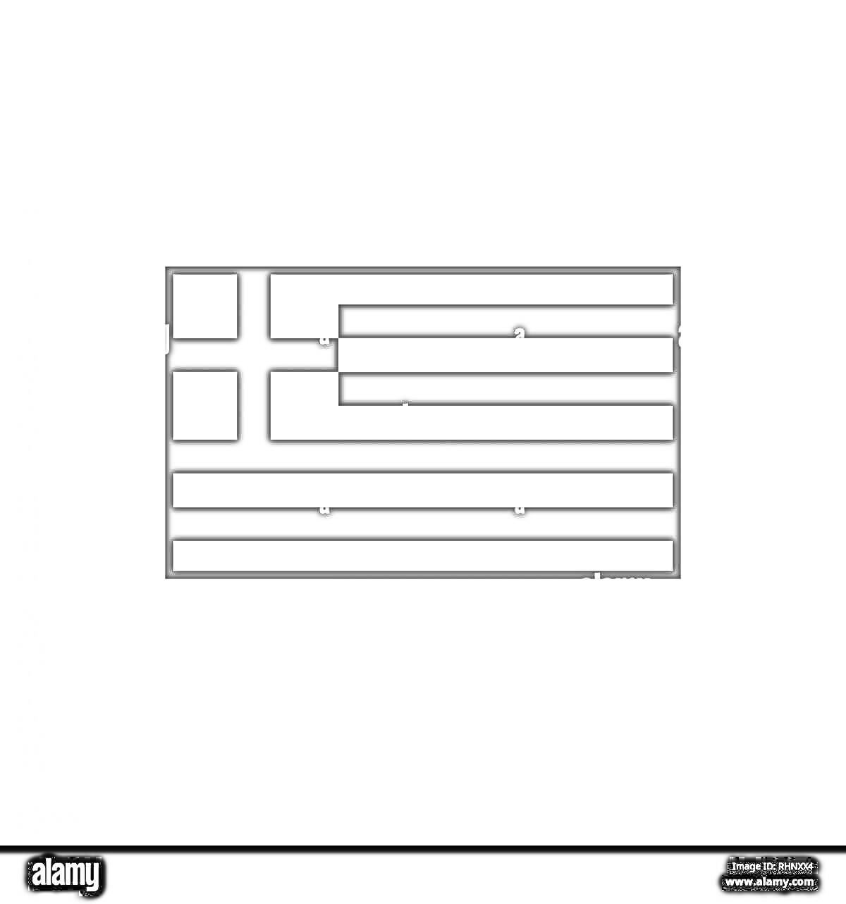 Раскраска Раскраска флага Греции с крестом и полосами