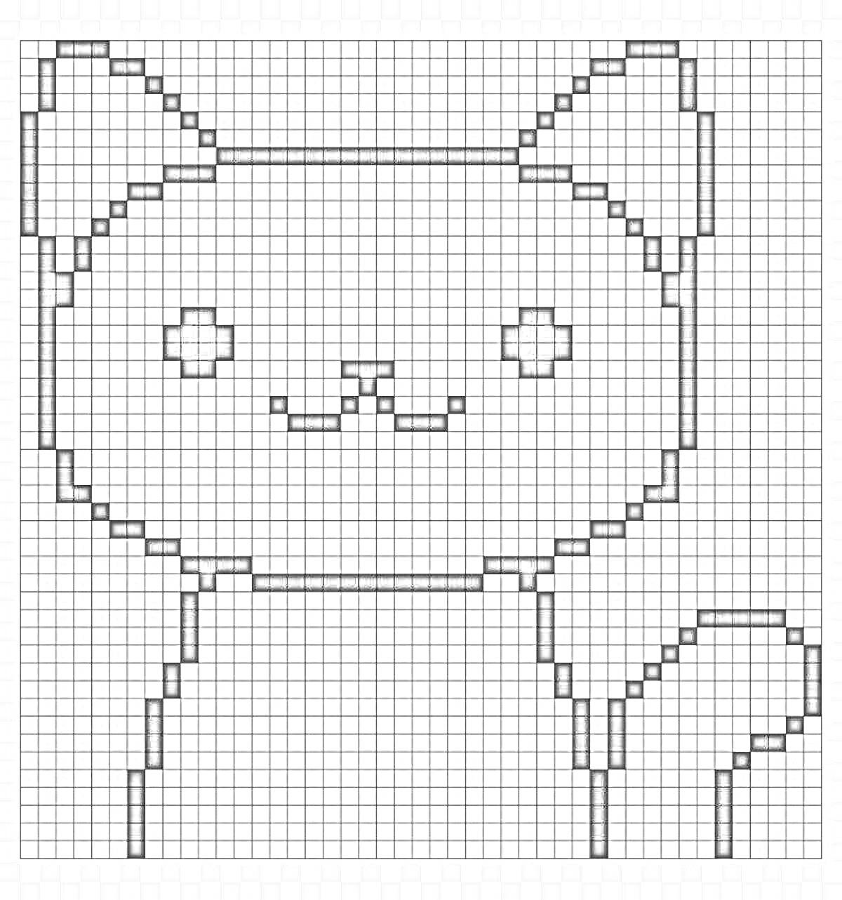Раскраска Пиксельное изображение кота