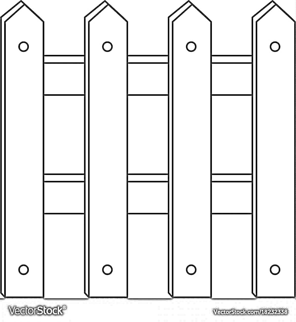 На раскраске изображено: Забор