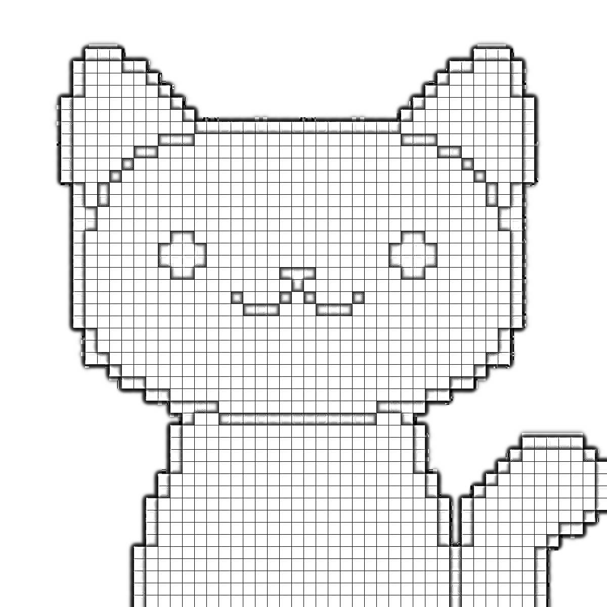 Раскраска Пиксельный кот