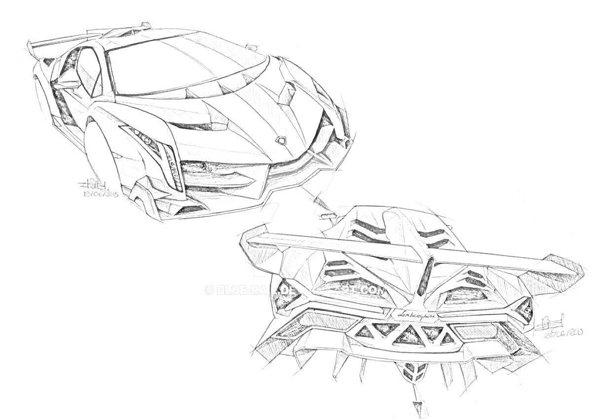 На раскраске изображено: Ламборгини, Спорткар, Дизайн, Кузов, Аэродинамика, Транспорт