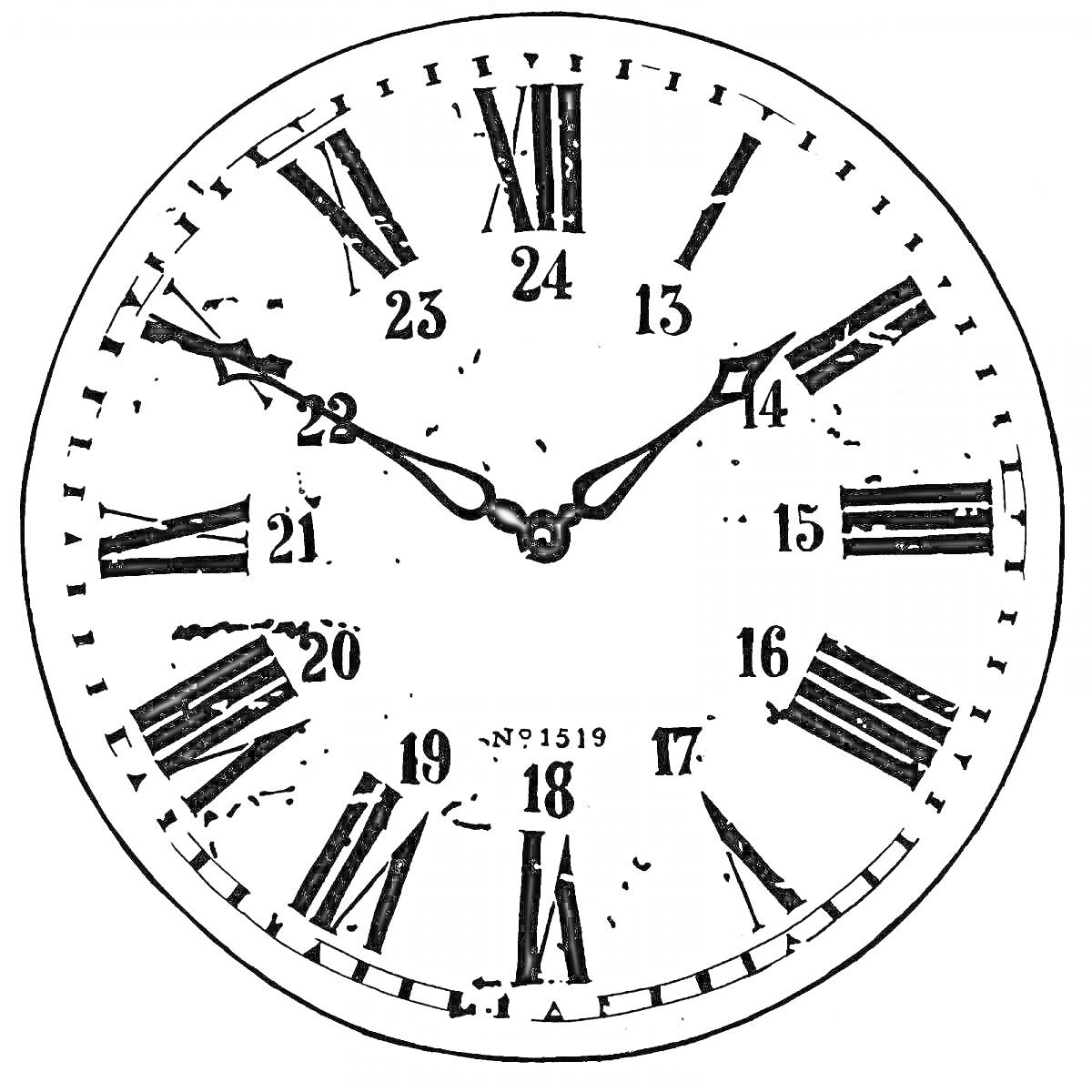 На раскраске изображено: Часы, Циферблат, Римские цифры, Наручные часы, Стрелки часов, Античность