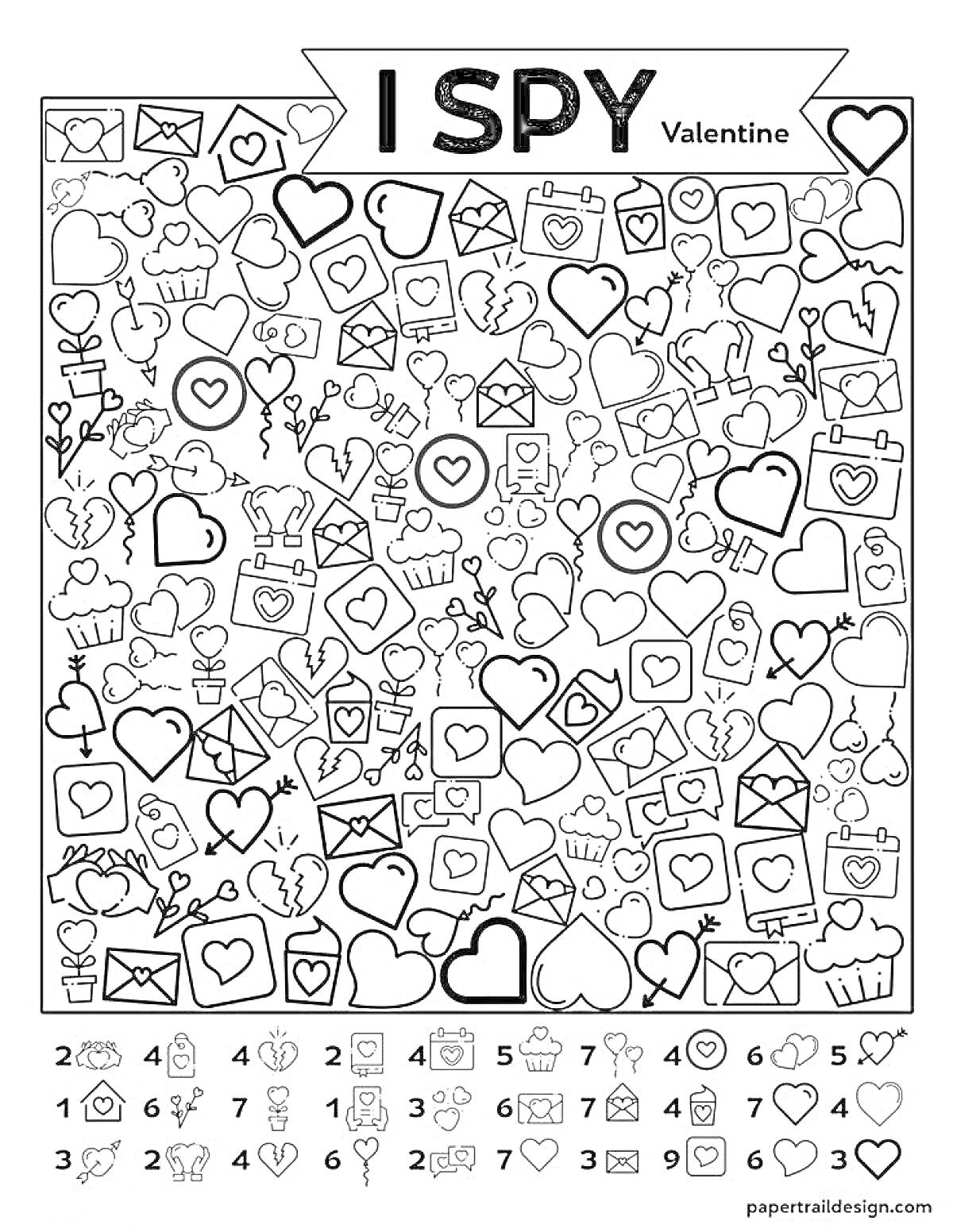 Раскраска Валентинка: срисую все: сердечки, открытки, цветы, подарки, кольца, кексы, плюшевая игрушка, ключ с сердцем