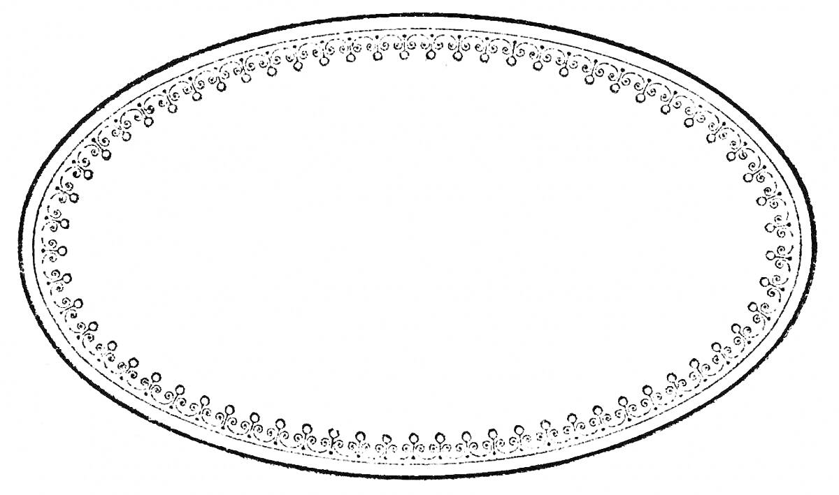 Раскраска Овальная рамка с орнаментом
