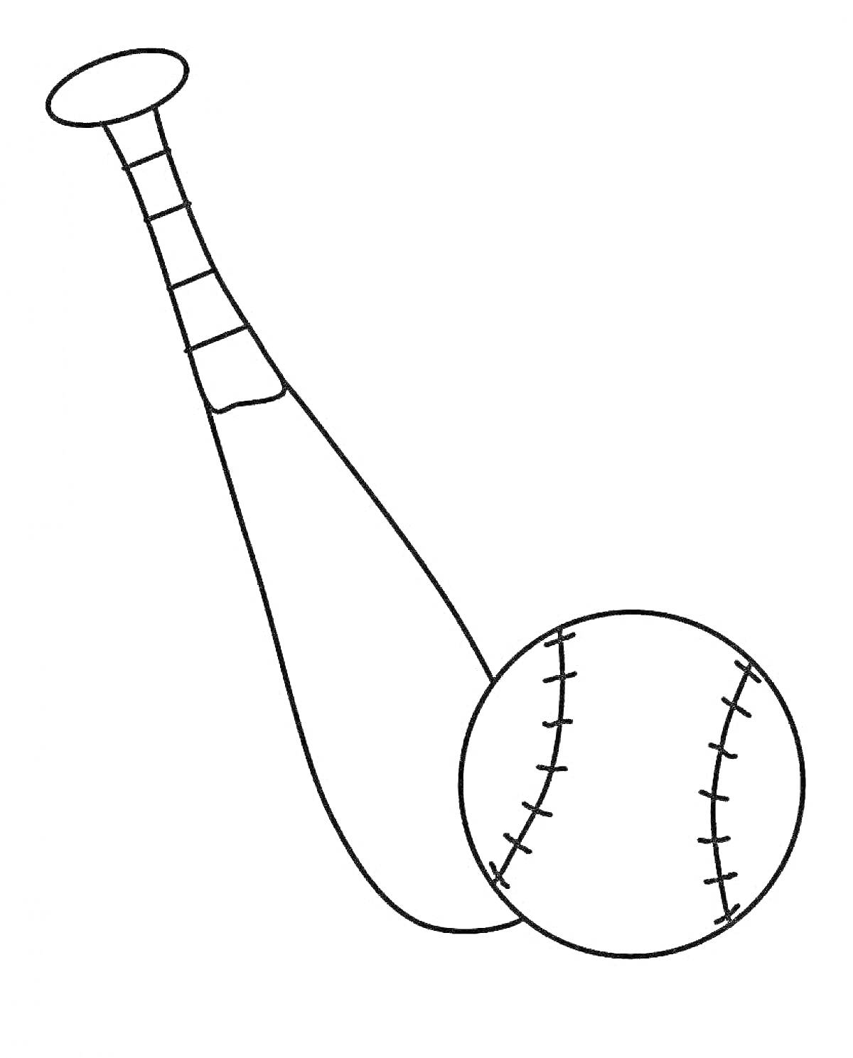 На раскраске изображено: Бейсбол, Бита, Спорт
