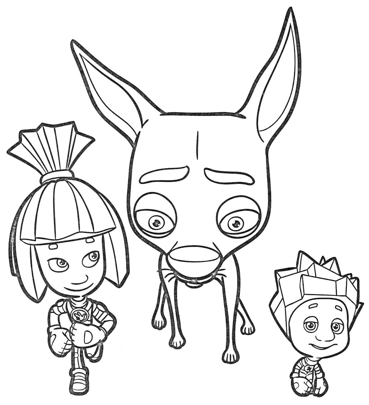 На раскраске изображено: Собака, Уши