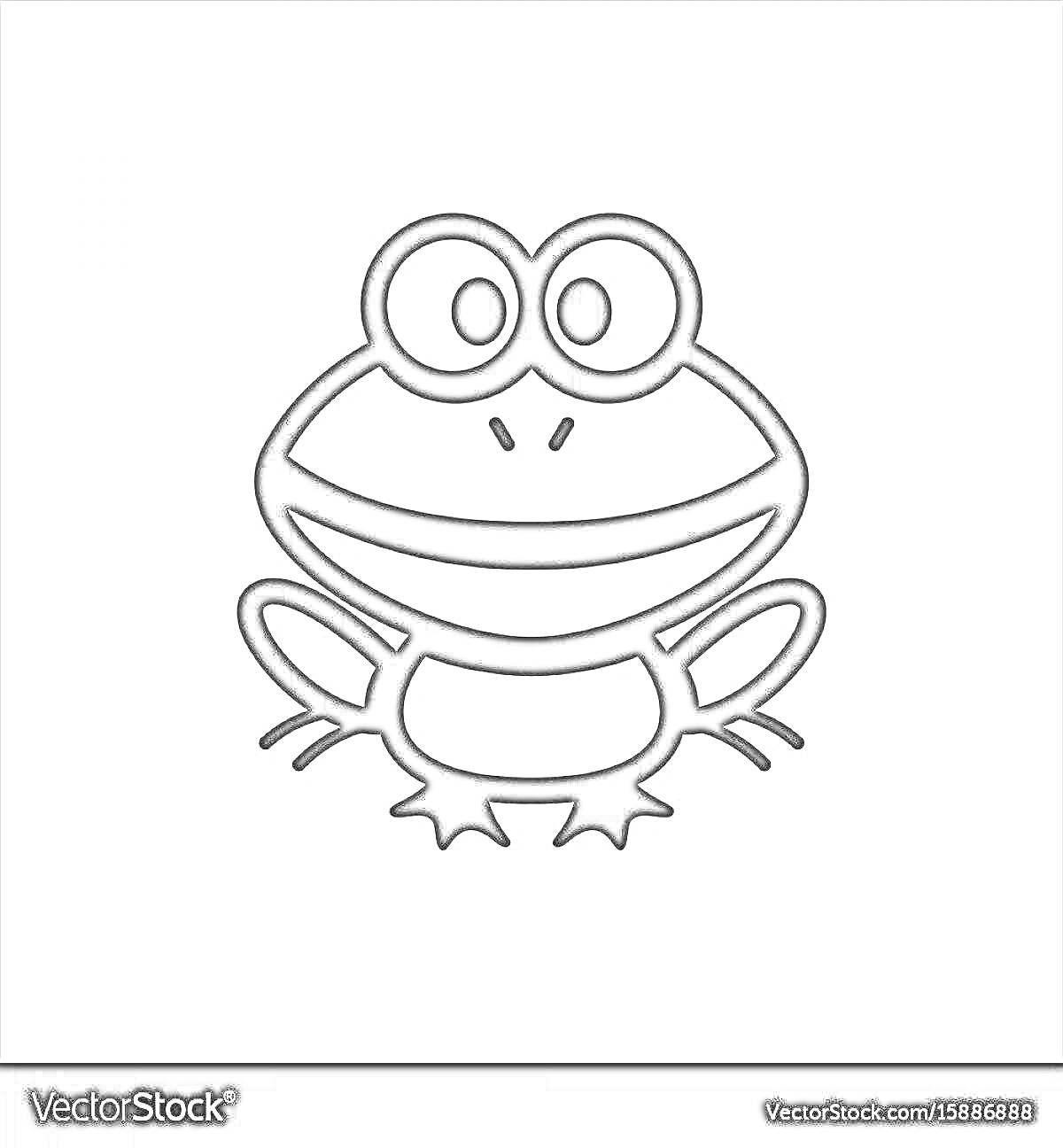 На раскраске изображено: Тик ток, Большие глаза, Мультяшная лягушка, Лягушки