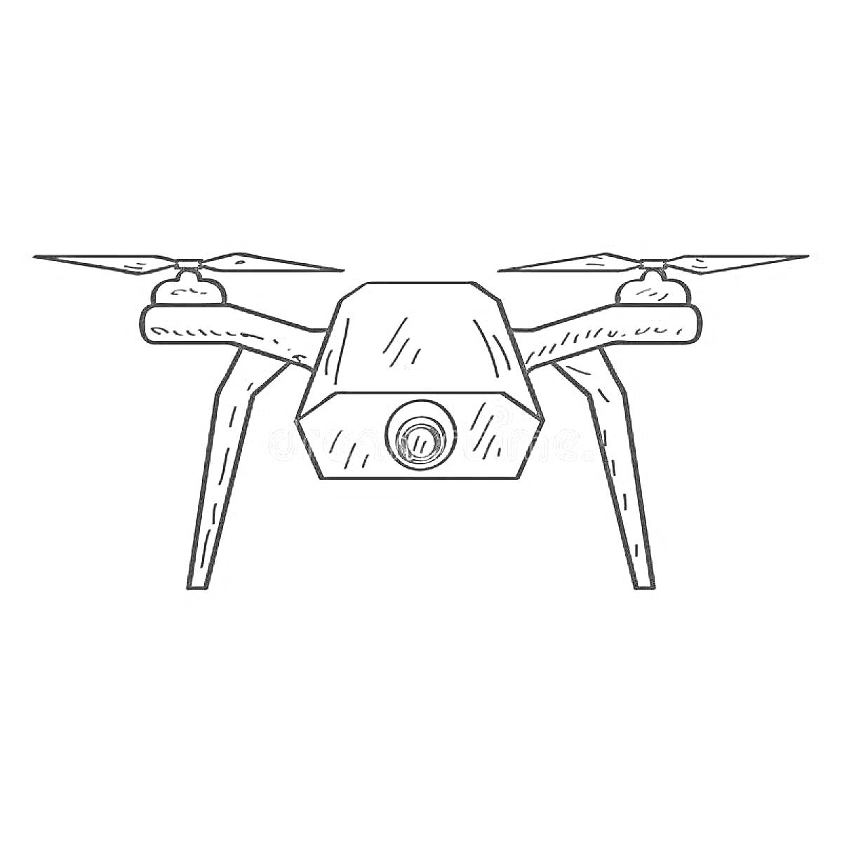 Раскраска Дрон с двумя пропеллерами и камерой