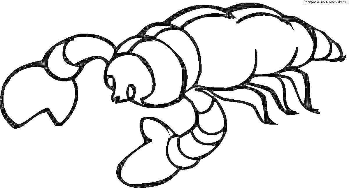 Раскраска Раскраска с изображением скорпиона с клешнями и хищными лапами