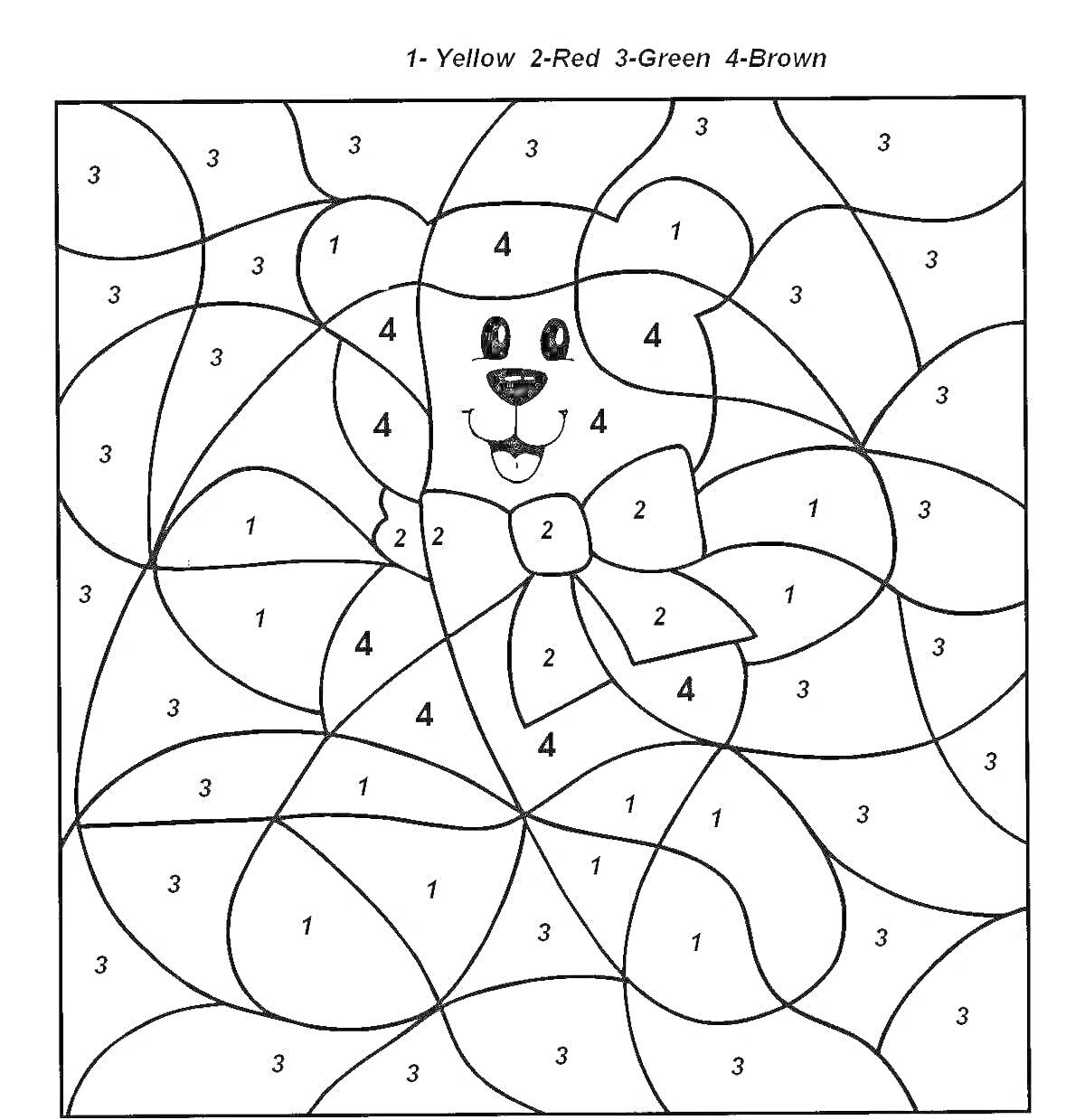 Раскраска Медвежонок с бантиком