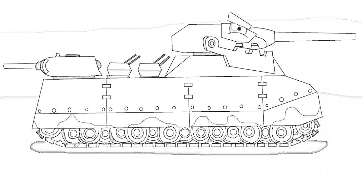 Раскраска Боевой танк 