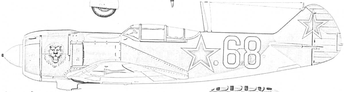 На раскраске изображено: Ла-5ФН, Авиация, Военный, Звезды