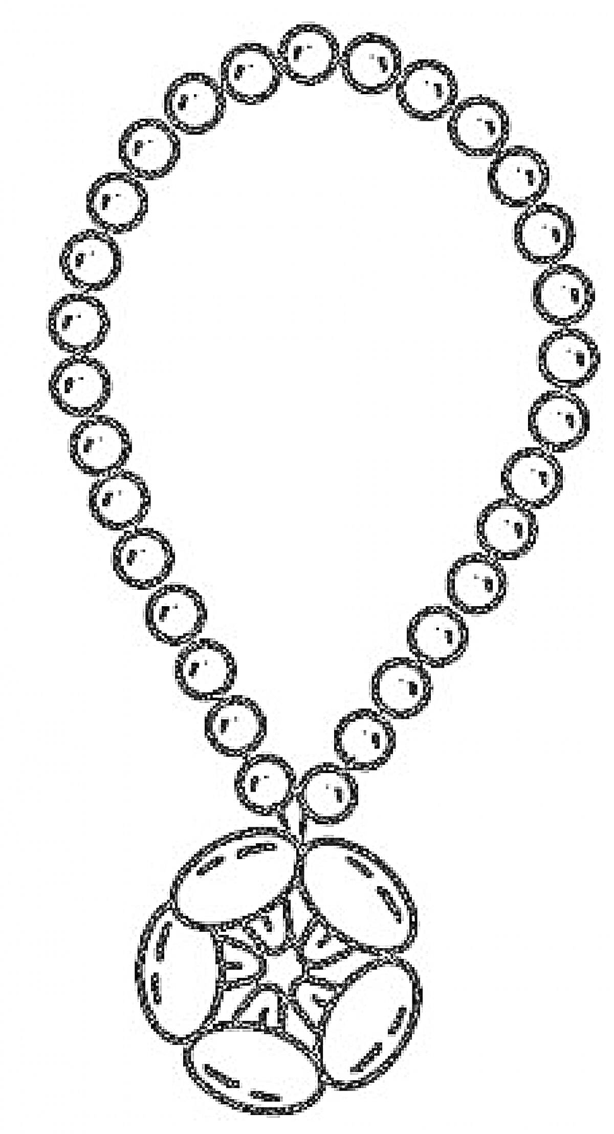 Ожерелье из бус с круглым кулоном