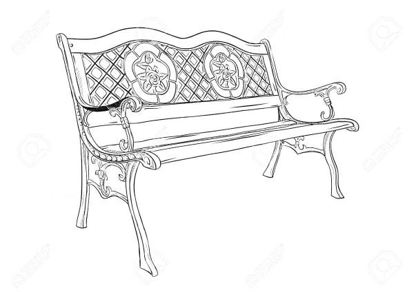 Скамейка с узорами рисунок