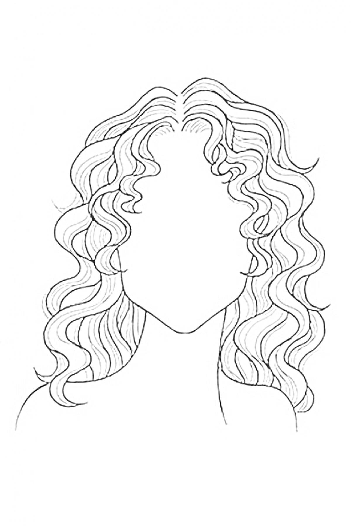 На раскраске изображено: Мама, Волосы, Кудри, Волнистые волосы, Портреты
