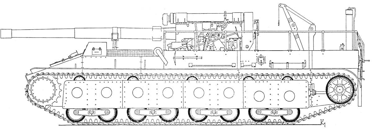 На раскраске изображено: Немецкий танк, Длинная пушка, Боевой танк, Военная техника, Гусеницы