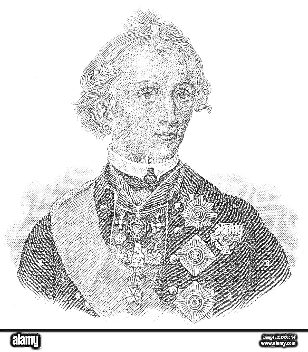 Раскраска Портрет человека в военной форме с орденами и медалями