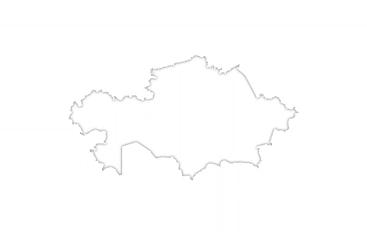 Раскраска Силуэт карты Казахстана