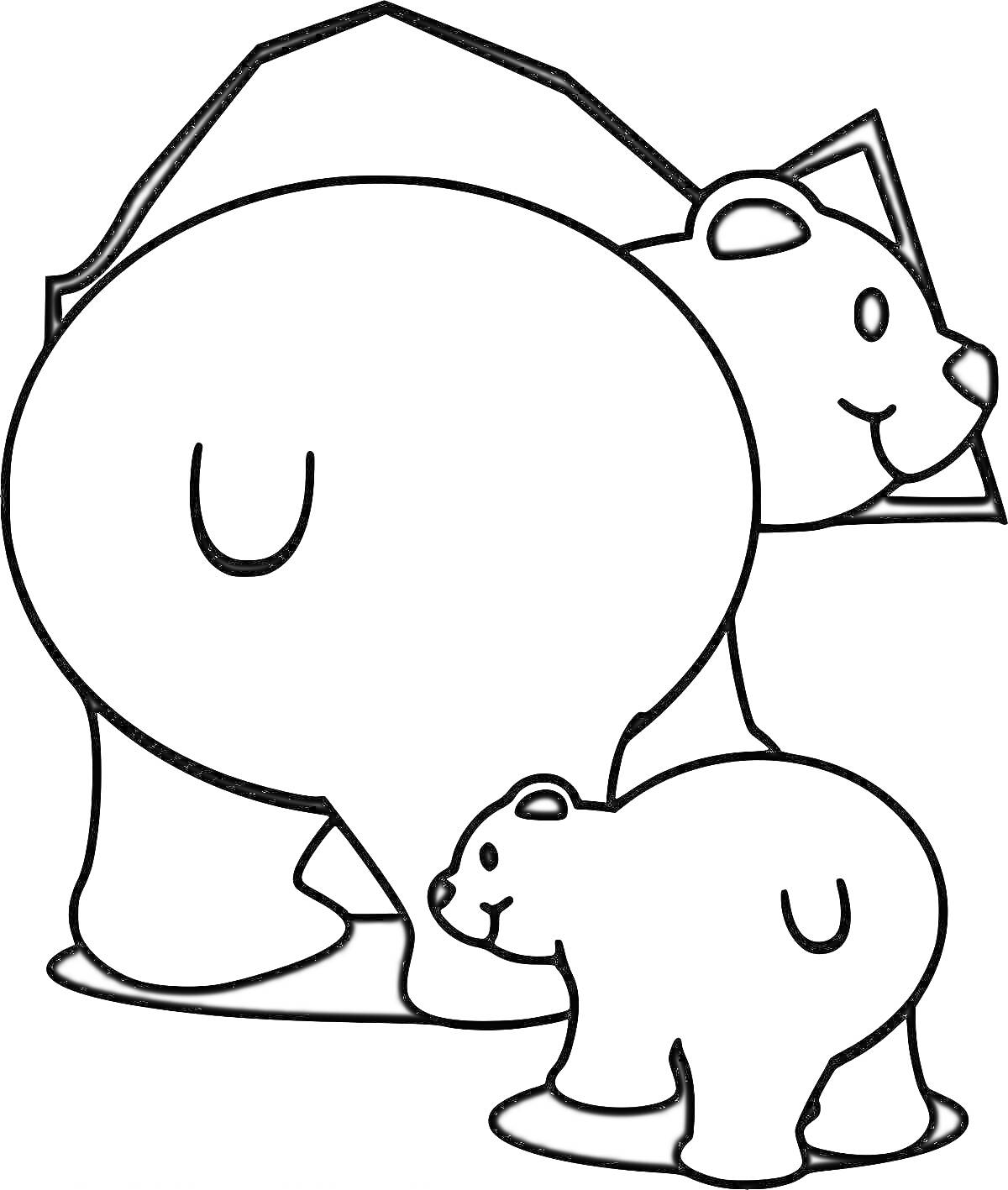 На раскраске изображено: Для детей, Животные, Природа, Умка, Полярные медведи