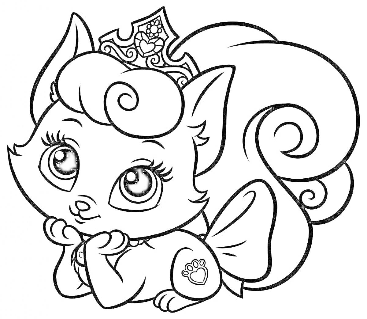 На раскраске изображено: Корона, Большие глаза