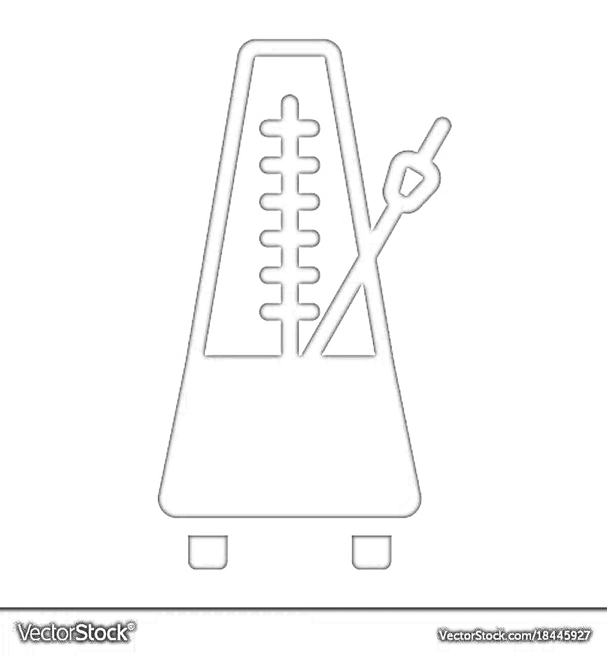 Раскраска Метроном с маятником и шкалой