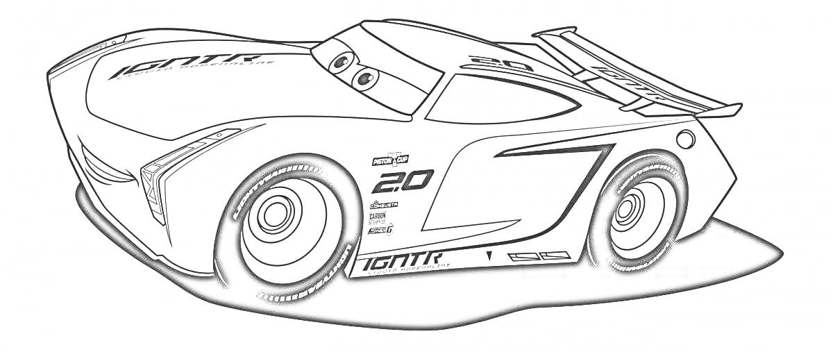 спортивная гоночная машина с номером 20
