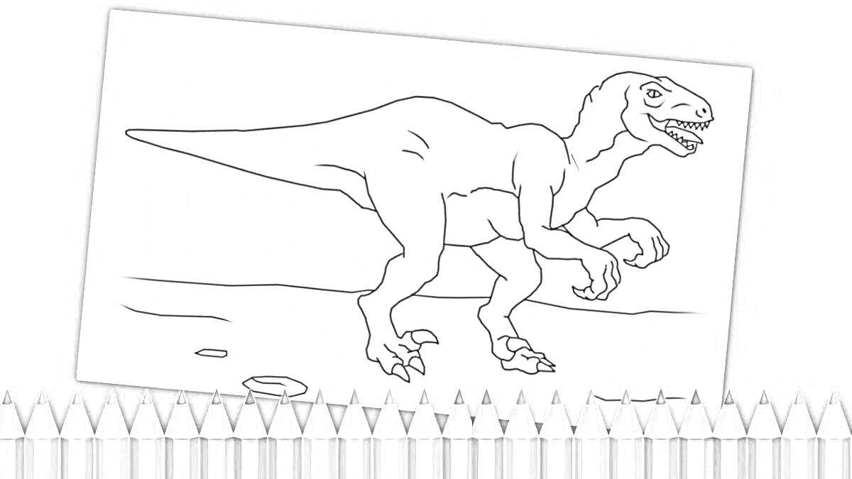 На раскраске изображено: Динозавр, Длинный хвост, Камни