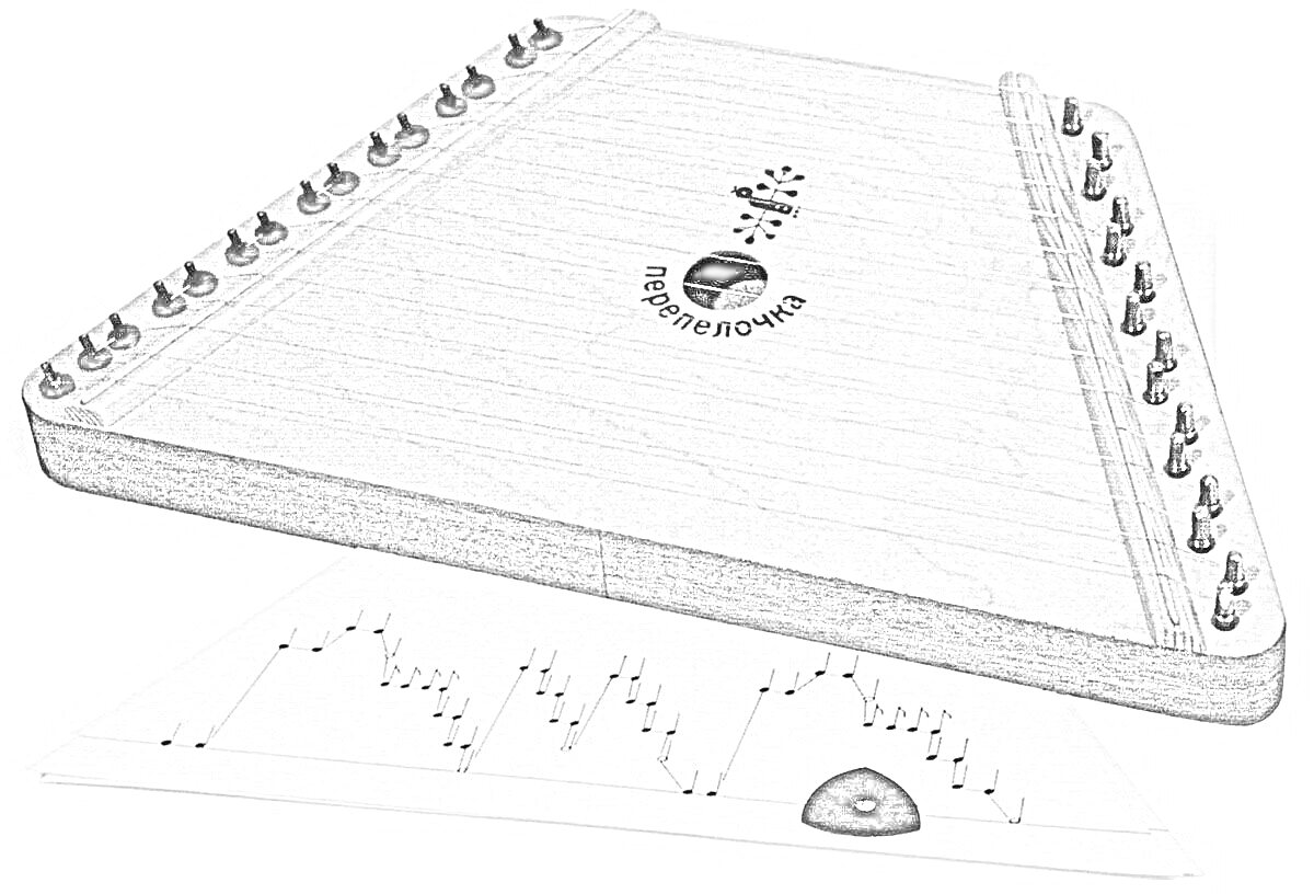 На раскраске изображено: Гусли, Инструмент, Ноты, Струны, Музыка, Музыкальные инструменты