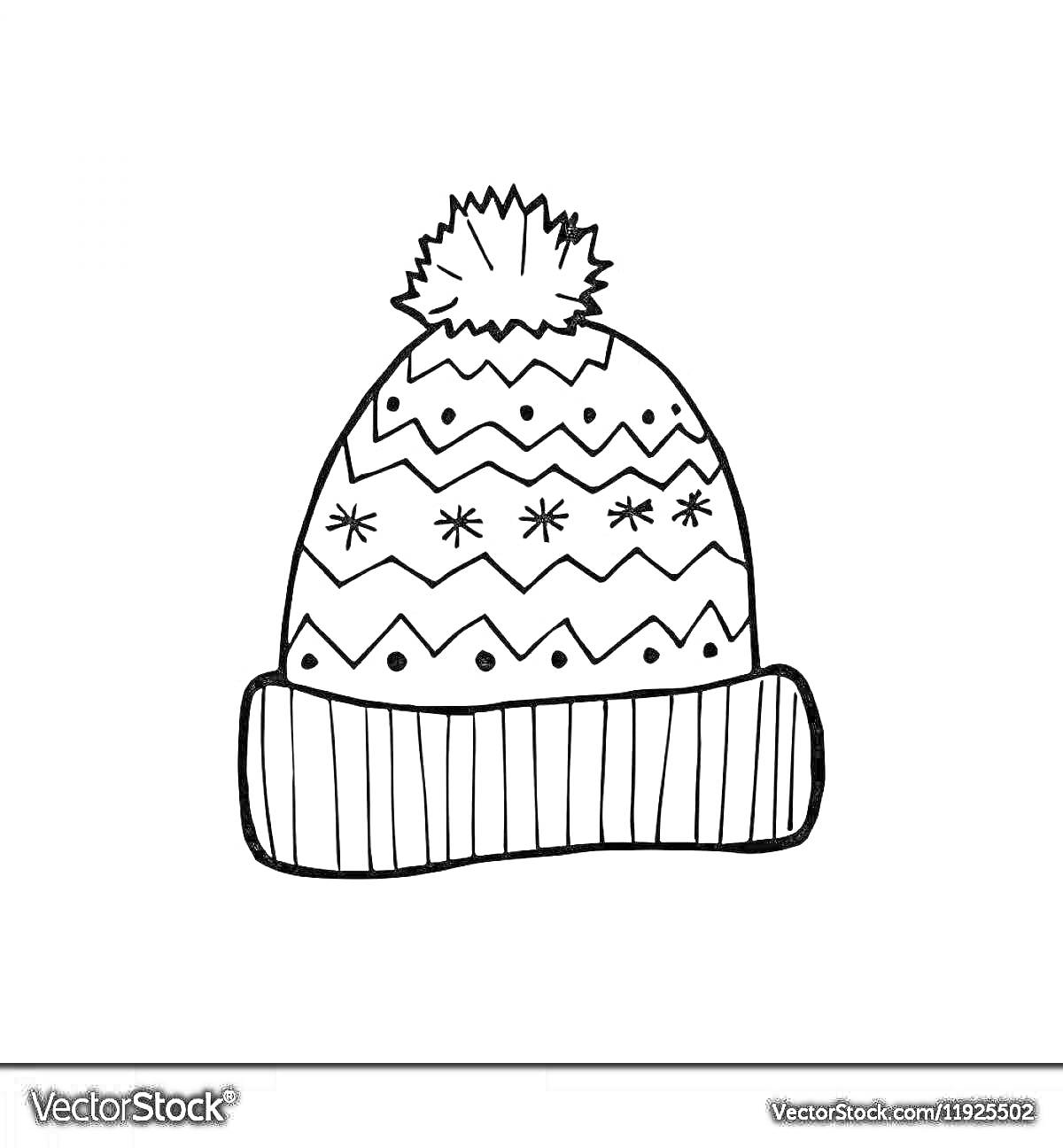 На раскраске изображено: Шапка, Полосы, Зимняя шапка, 4 года, 5 лет