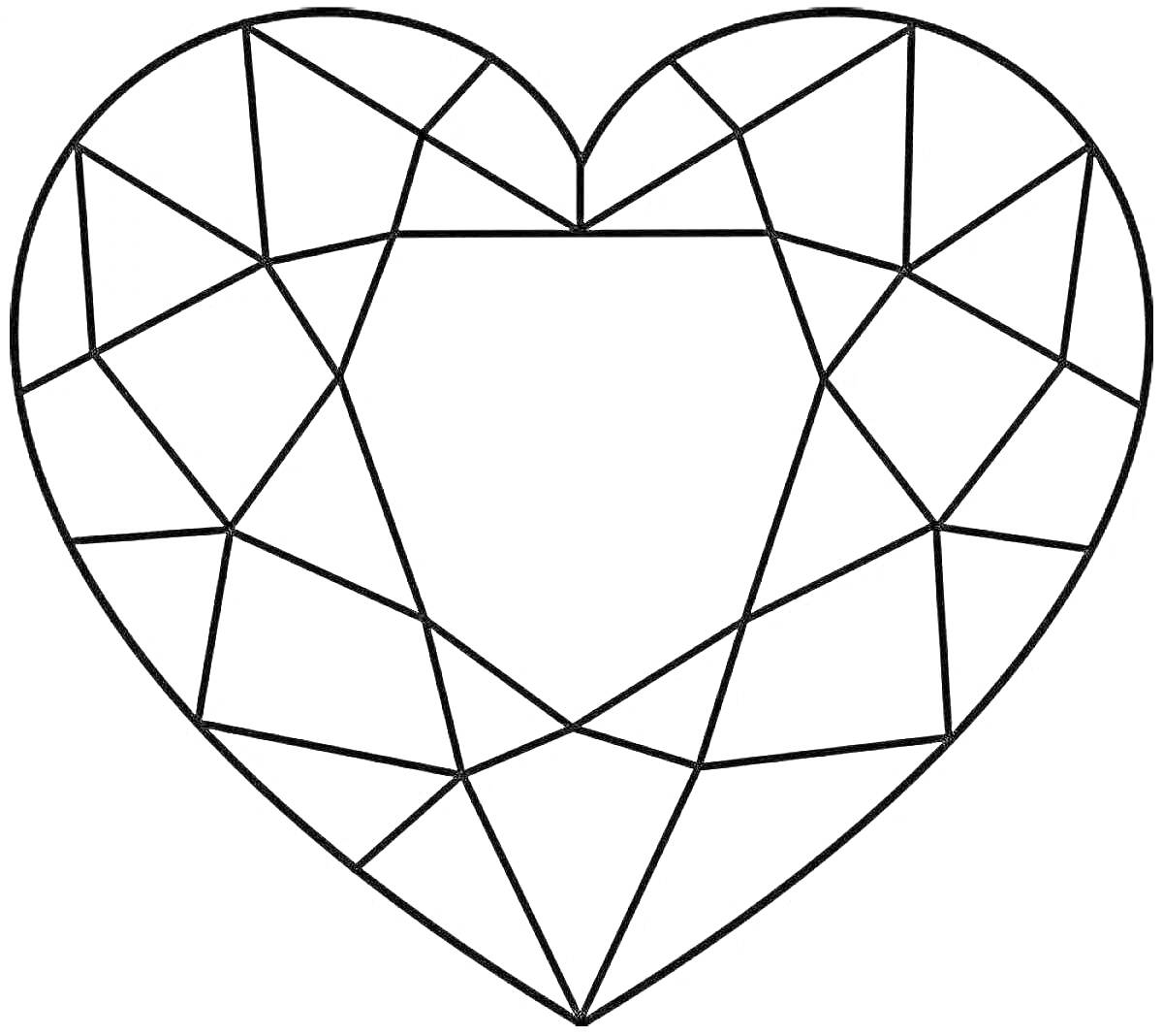 Раскраска сердце с геометрическим узором
