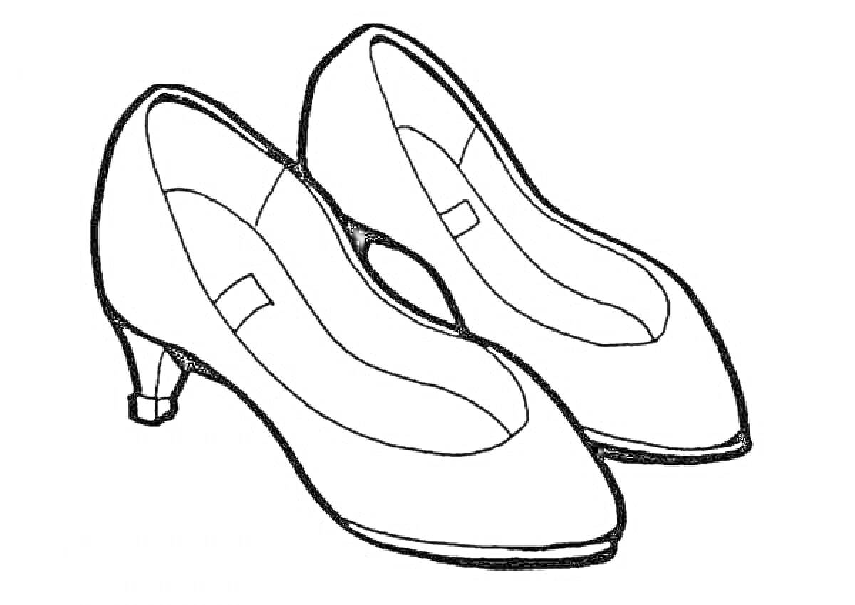 На раскраске изображено: Туфли, Обувь, Каблуки