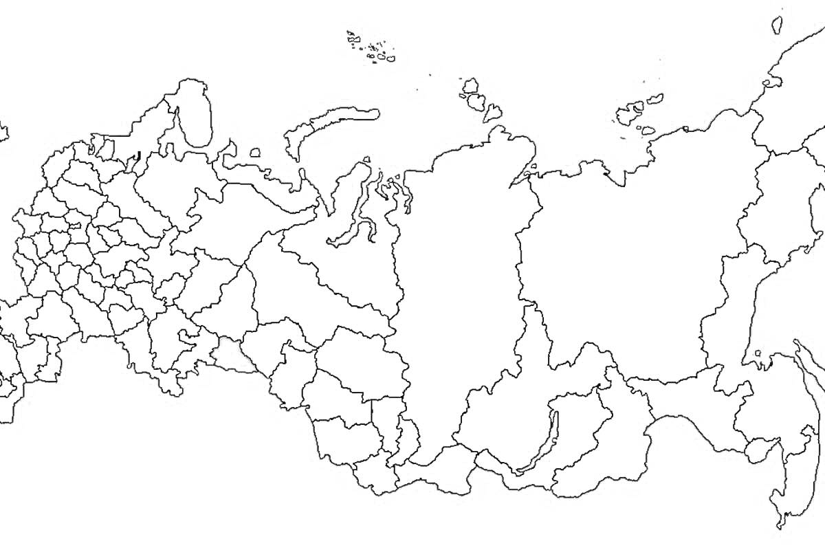 На раскраске изображено: Карта, Россия, Регионы, География, Обучение