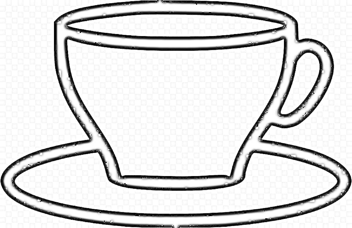 На раскраске изображено: Посуда, Чай, Кофе, Для детей, Блюдца, Для взрослых, Контурные рисунки, Чашки