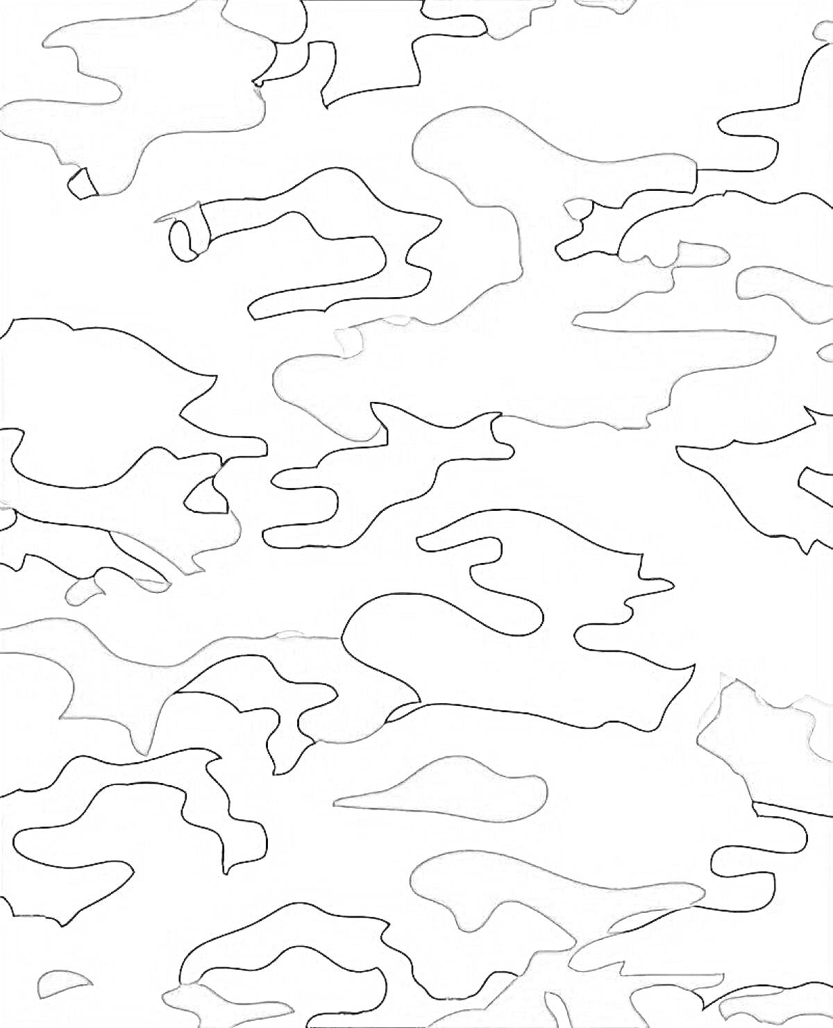 Раскраска Камуфляжный узор с абстрактными пятнами