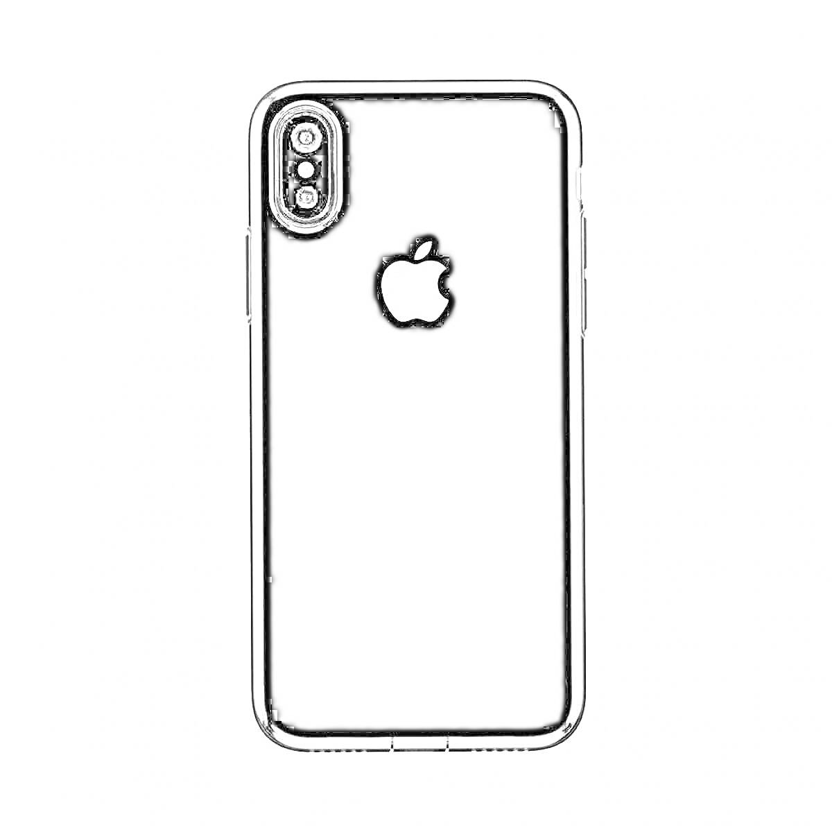 На раскраске изображено: IPhone X, Логотип Apple, Двойная камера, Смартфон