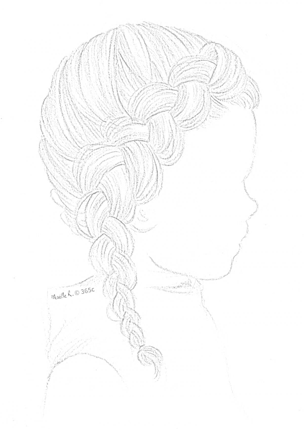 На раскраске изображено: Профиль, Волосы