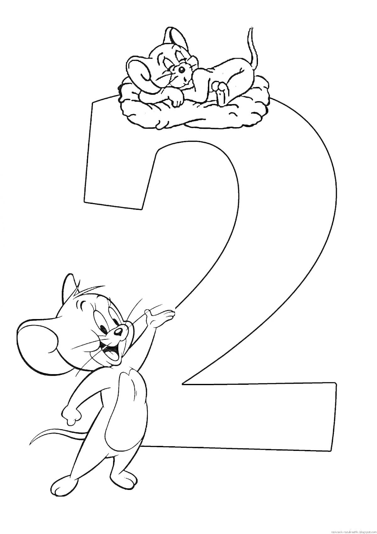 На раскраске изображено: Цифра 2, Для детей, Подушка, Обучающая, Игровой