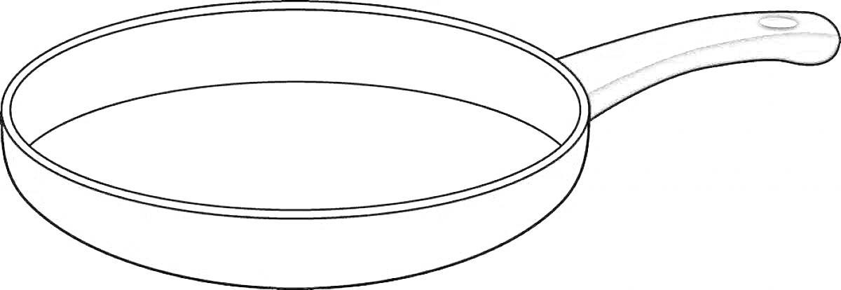 Раскраска Сковородка с длинной ручкой