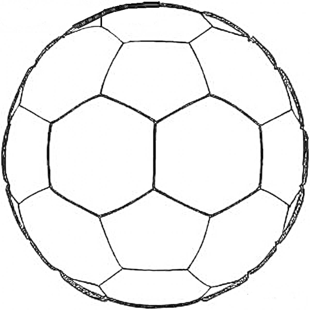 Раскраска Футбольный мяч с черно-белыми элементами