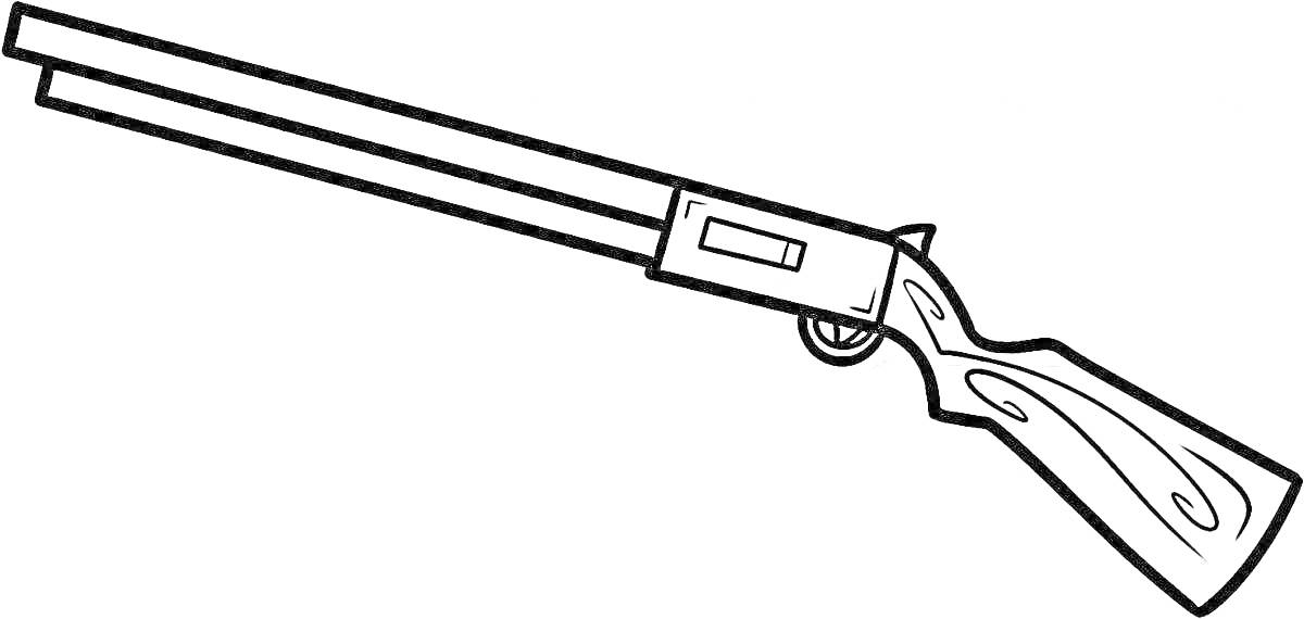 Раскраска Винтовка с длинным стволом и гравировкой на прикладе