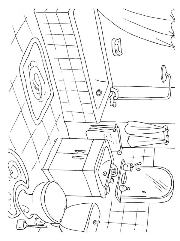 Раскраска ванная комната для детей